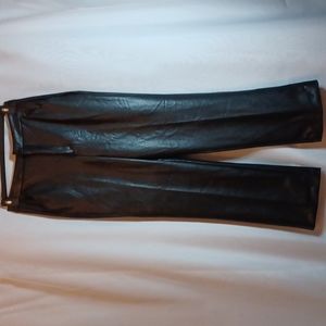 BBJ Los' Angeles Women's Black Faux Leather Straight Leg Pants. L